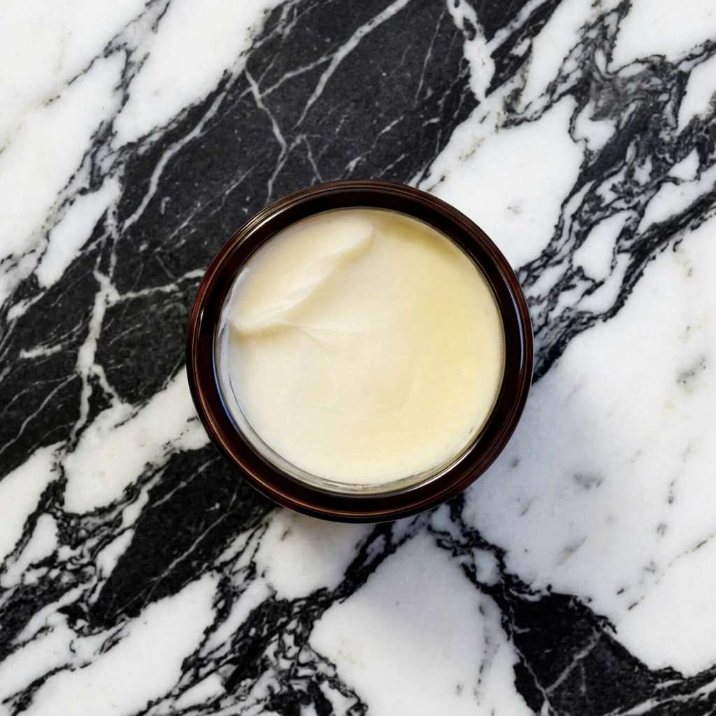 Beard Balm top view of jar