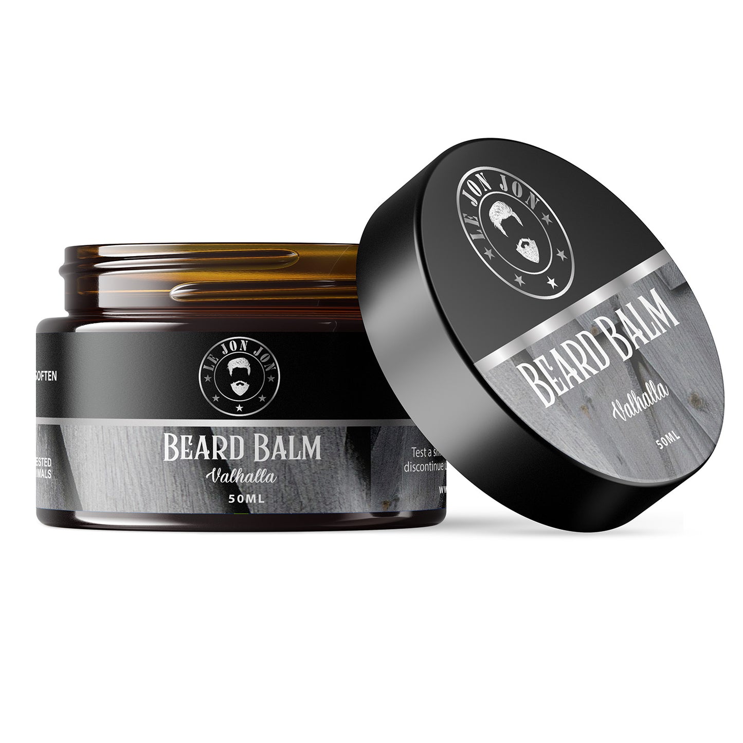 Valhalla beard balm open jar