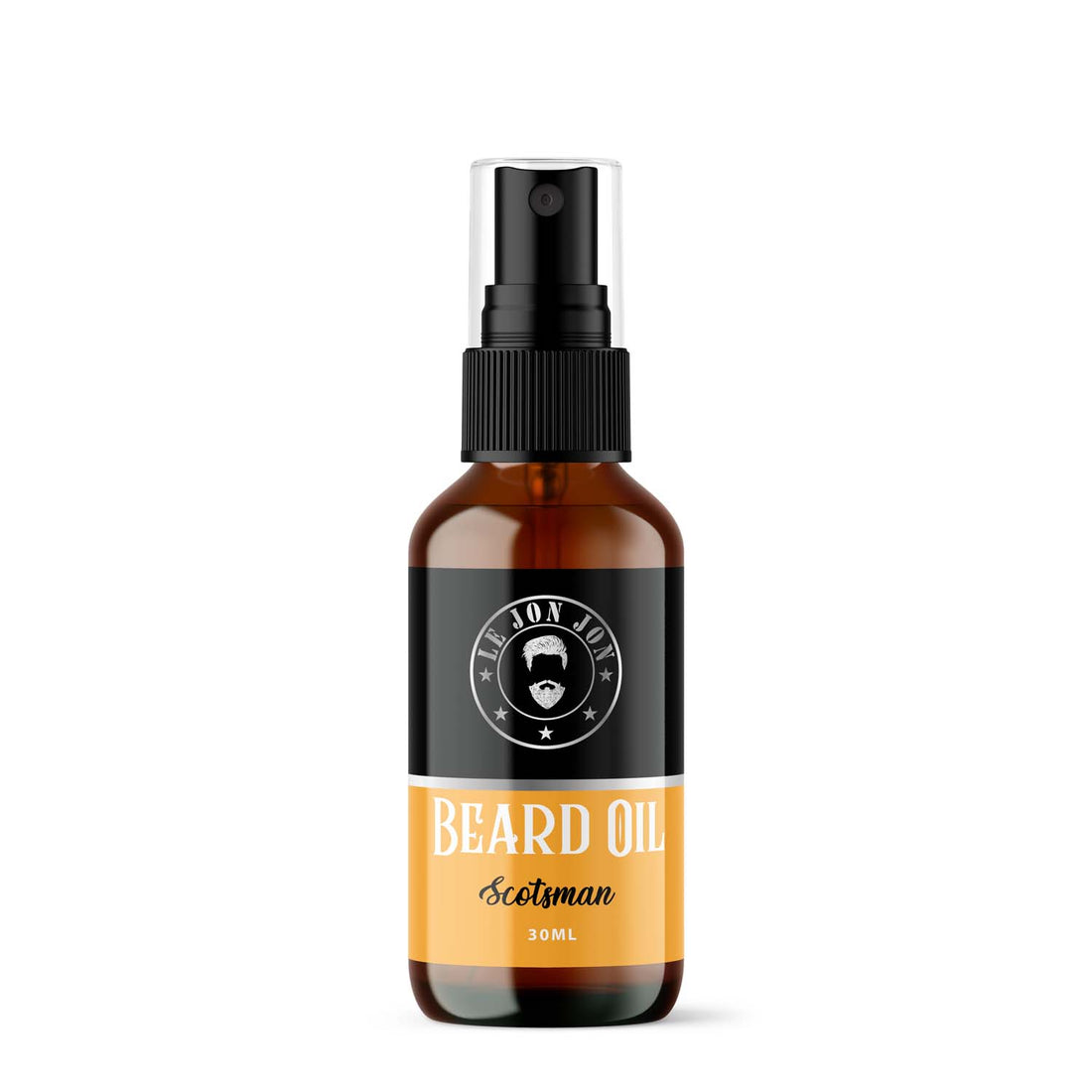 Lejonjon beard oil with orange scotsman label