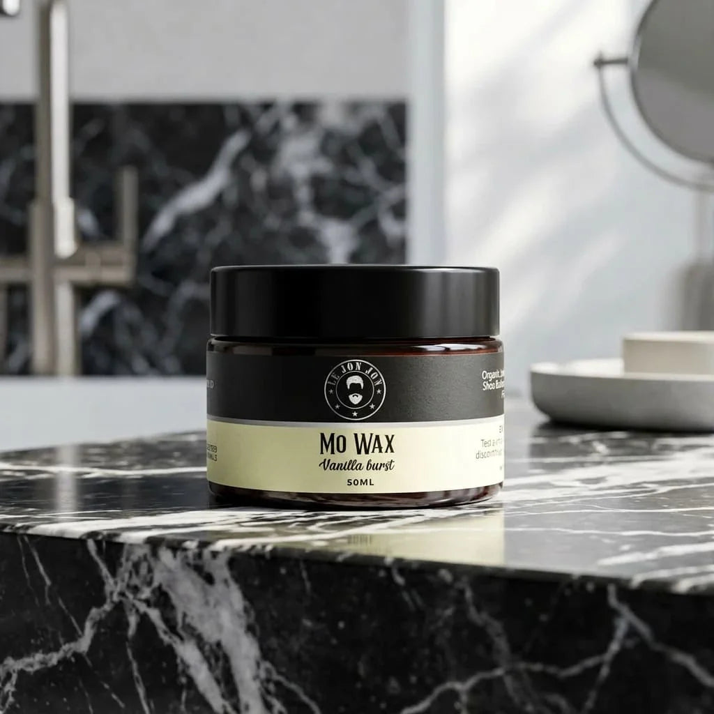 Moustache wax jar