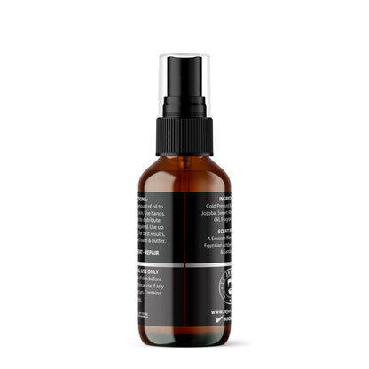 leather pharaoh beard oil back