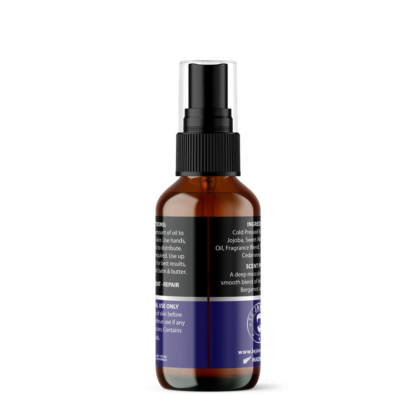 Lumberjack beard oil back