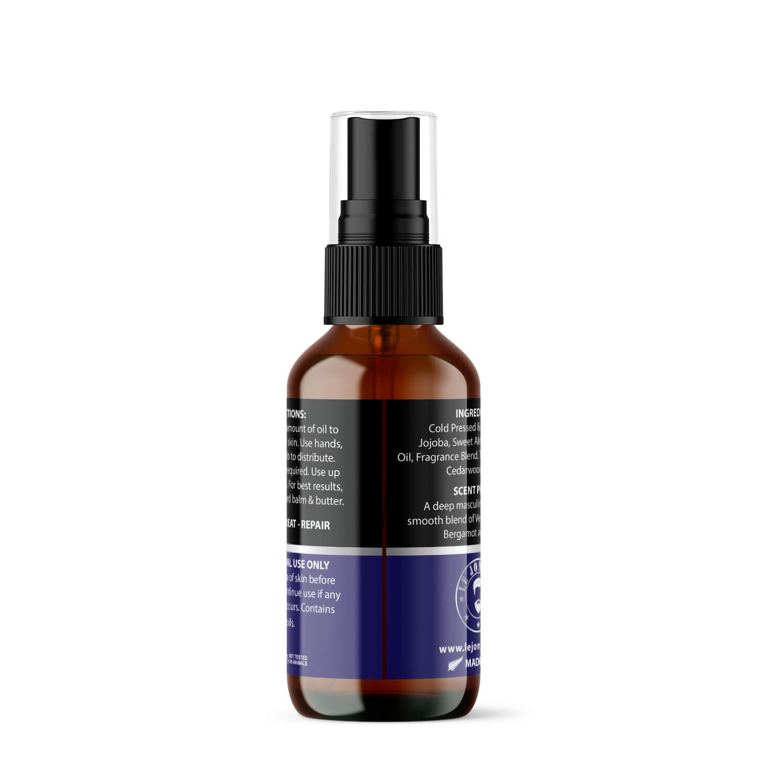 Lumberjack beard oil back