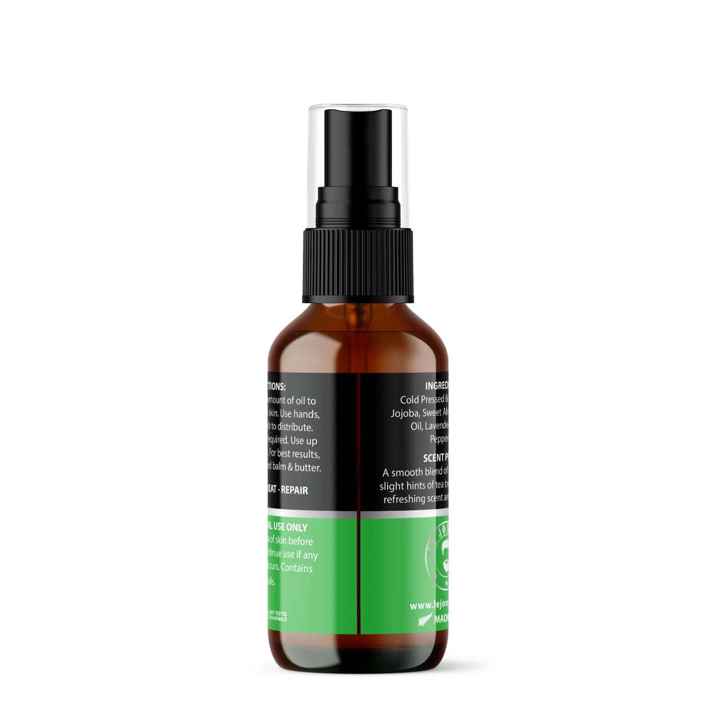 peppermint fresh beard oil back