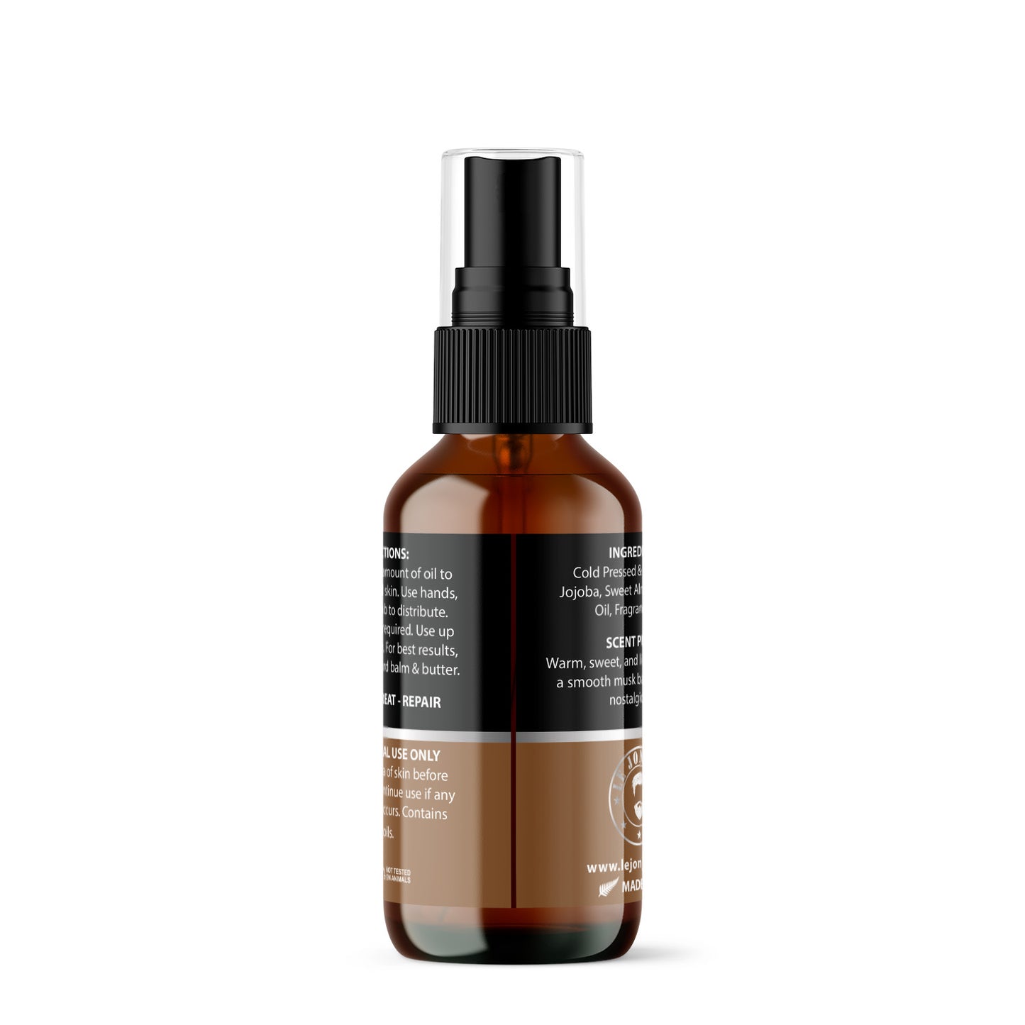 spiced musk beard oil back