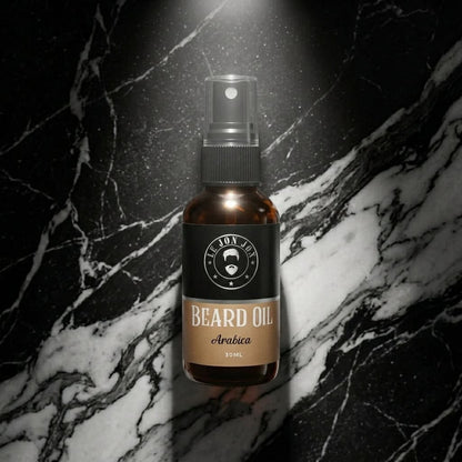 Arabica beard oil lifestyle image top