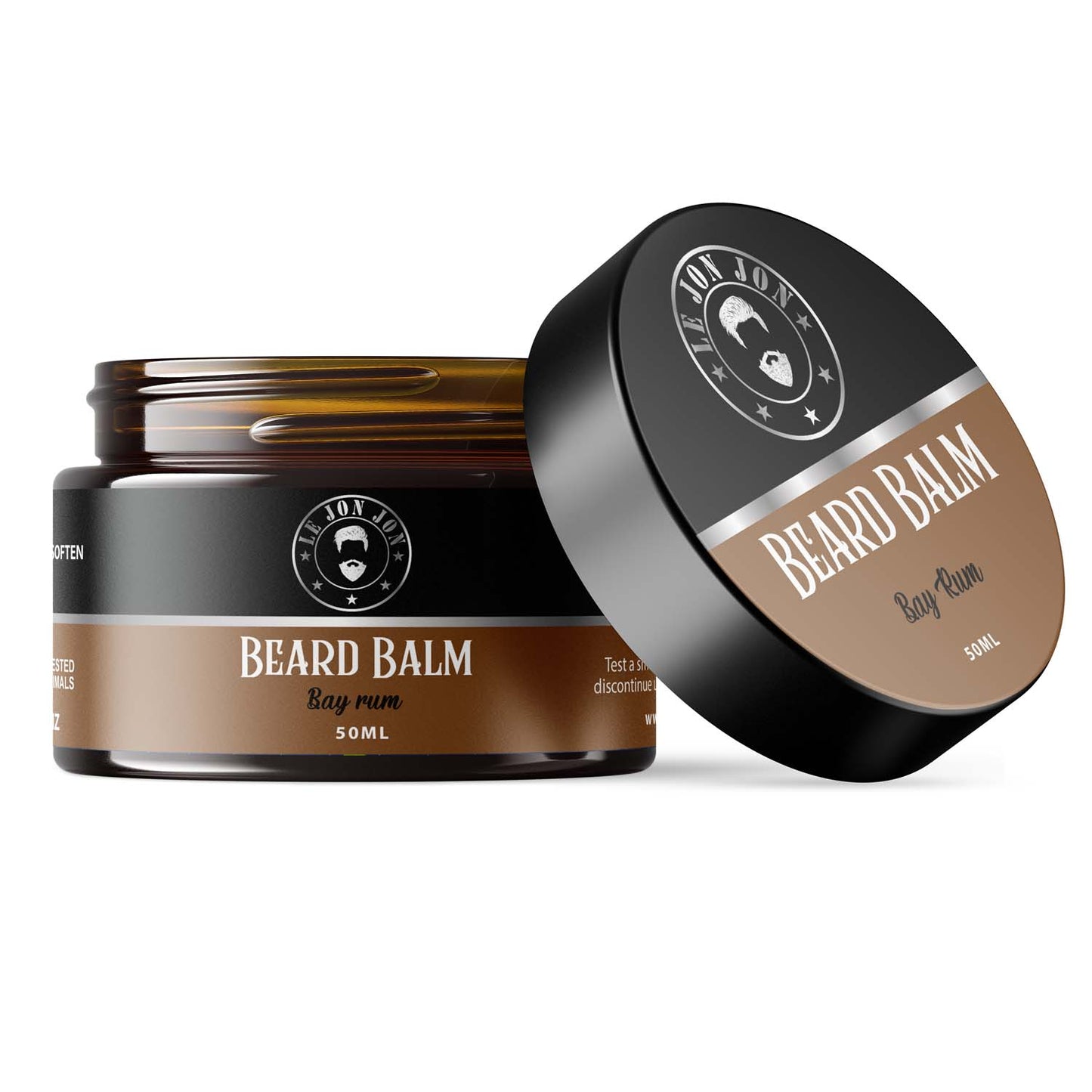 Beard Balm Bay Rum open jar