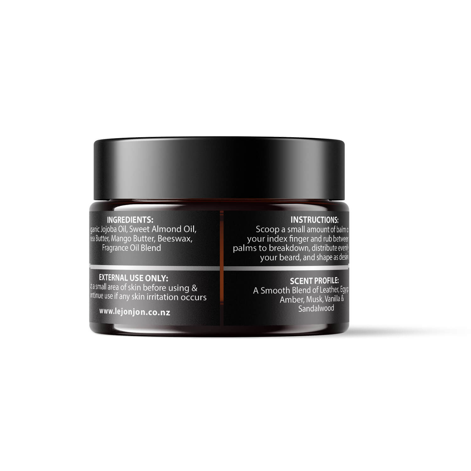 leather pharaoh beard balm back