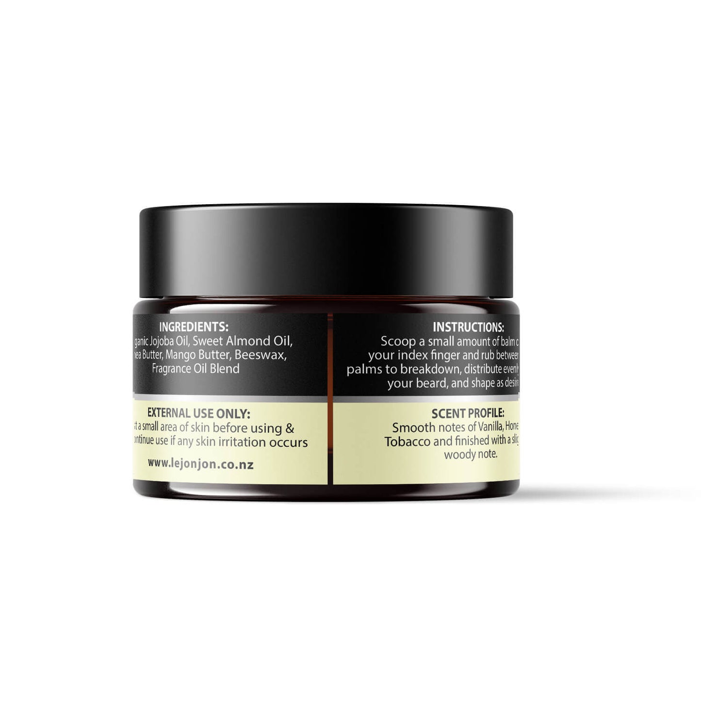 Vanilla beard balm back