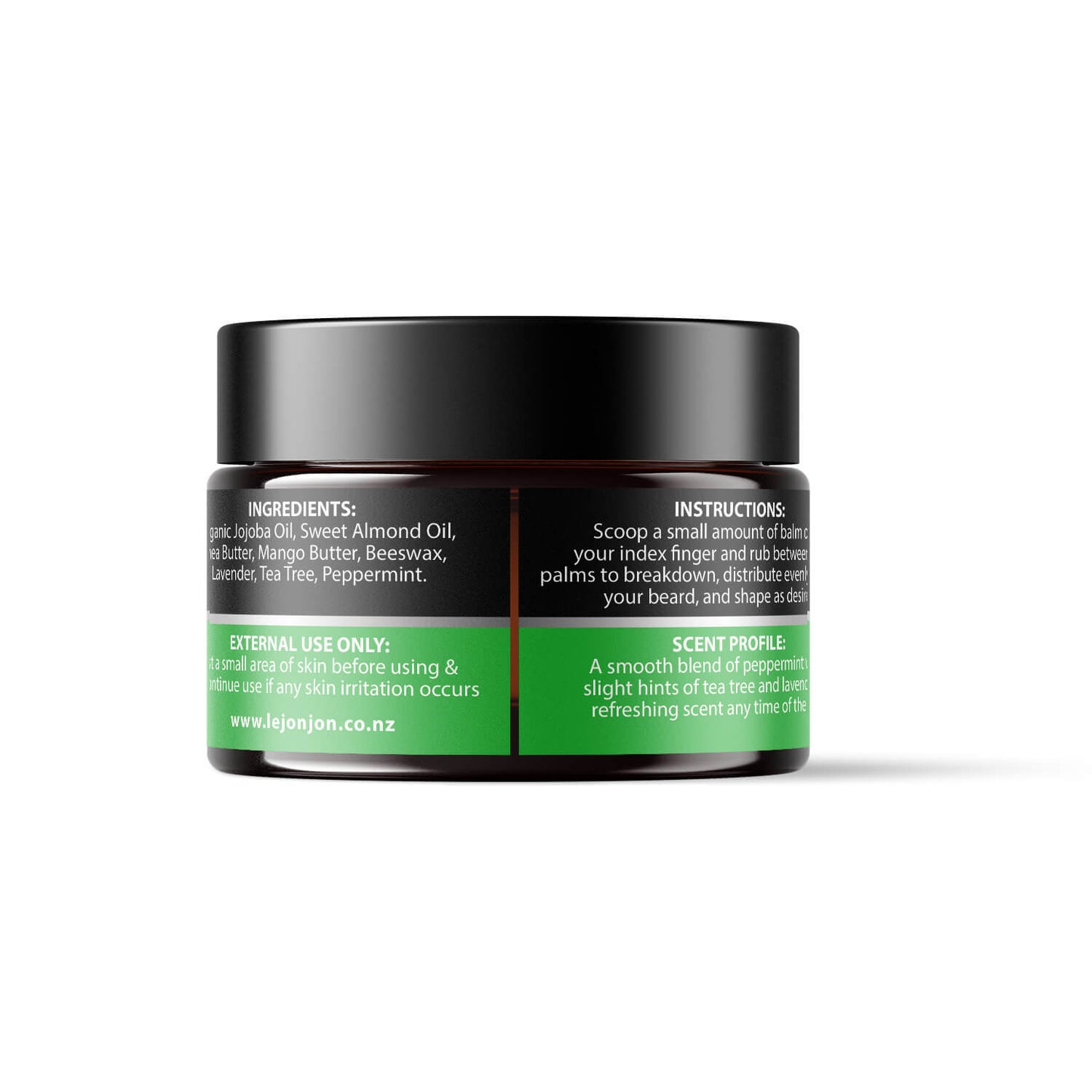 peppermint fresh beard balm back