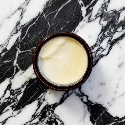 Beard Balm top view of jar