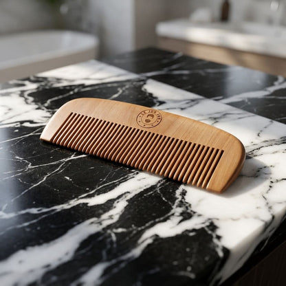 Beard comb lifestyle image front angle
