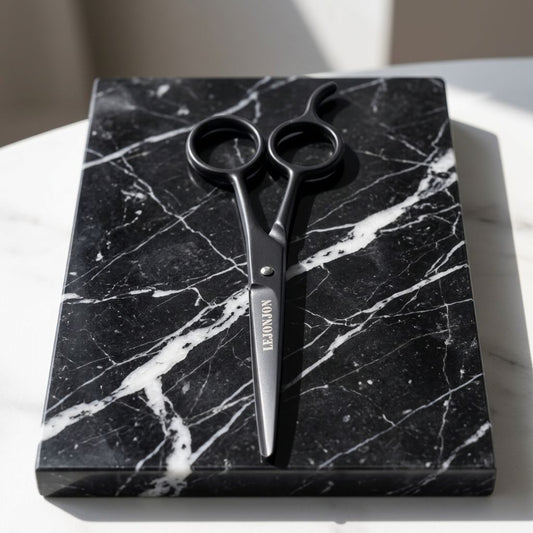 Beard trimming scissors lifestyle image