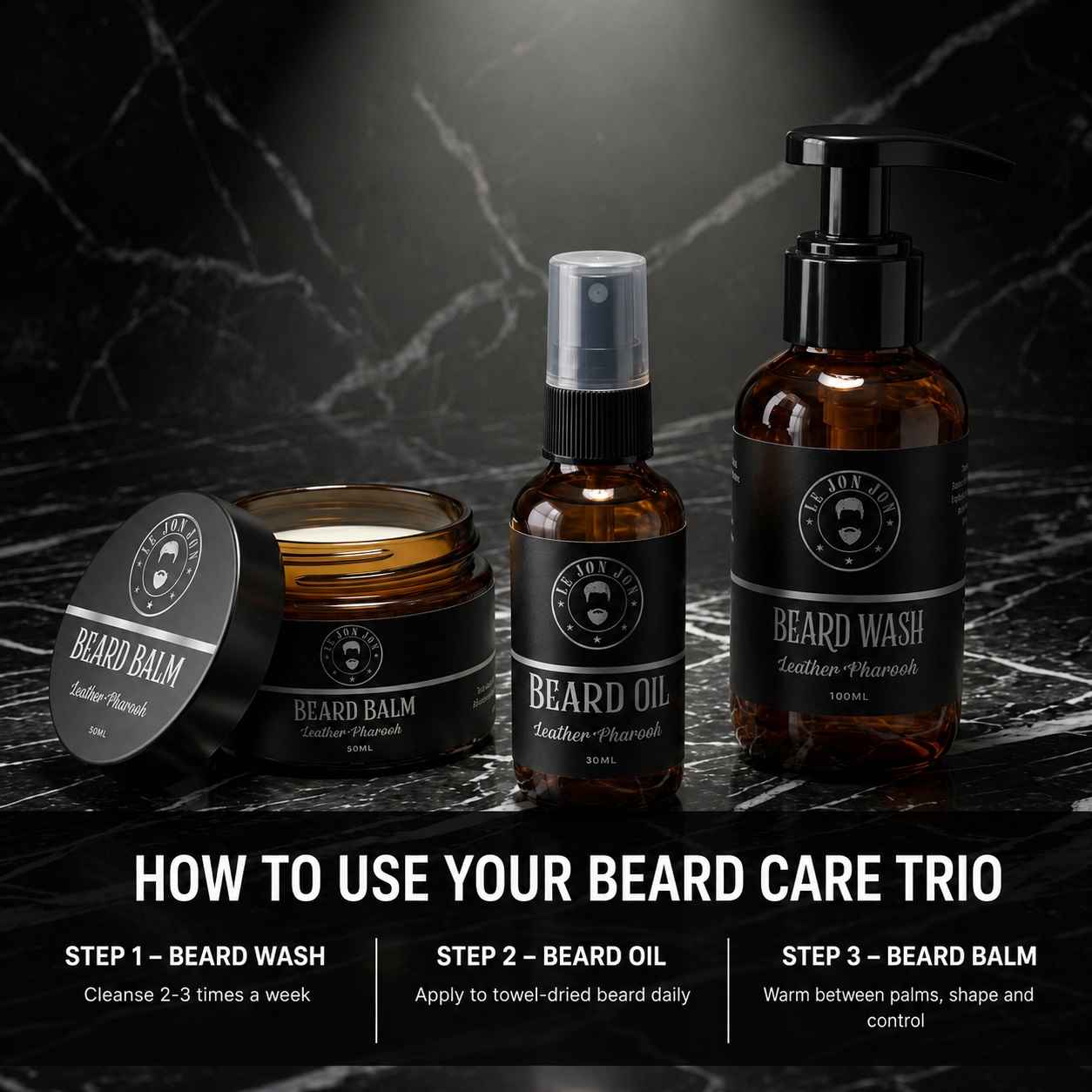 Beard trio pack steps image