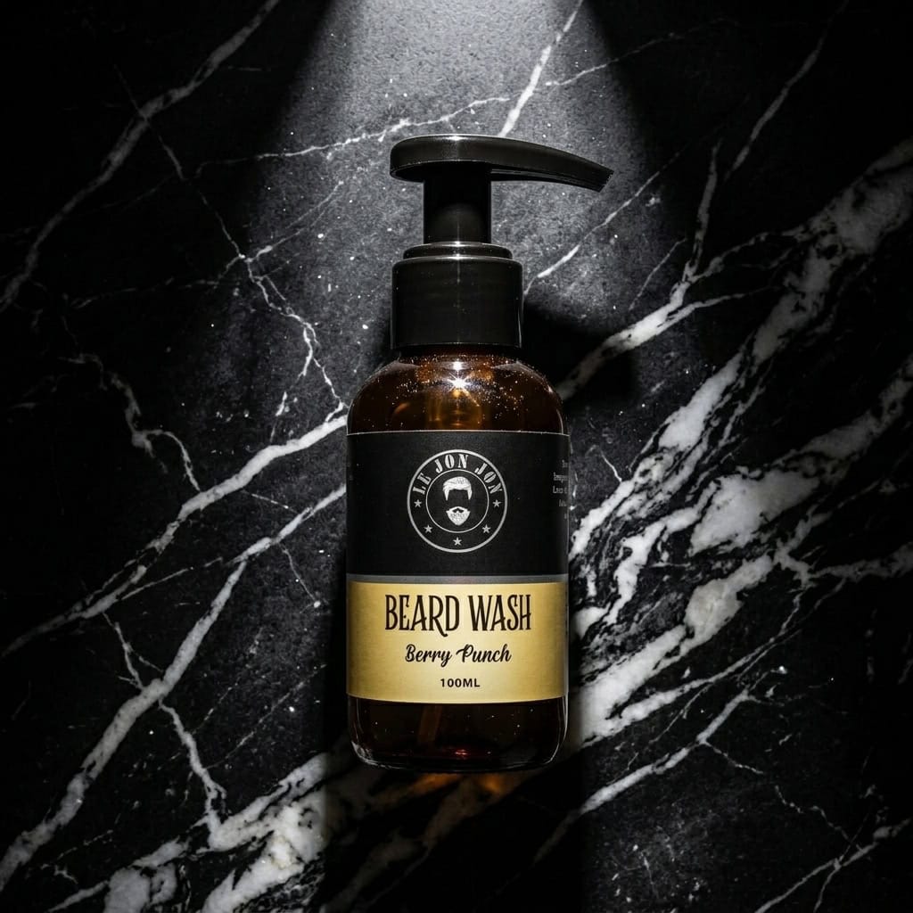 Berry Punch beard wash lifestyle image top