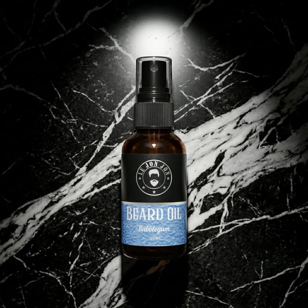 Bubblegum beard oil lifestyle image top