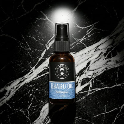 Bubblegum beard oil lifestyle image top