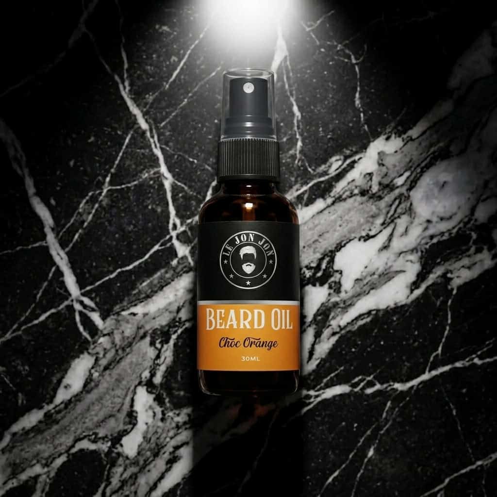 Choc Orange beard oil lifestyle image top