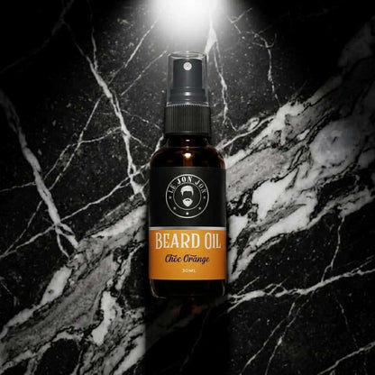 Choc Orange beard oil lifestyle image top