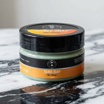 Choc Orange shave soap lifestyle image