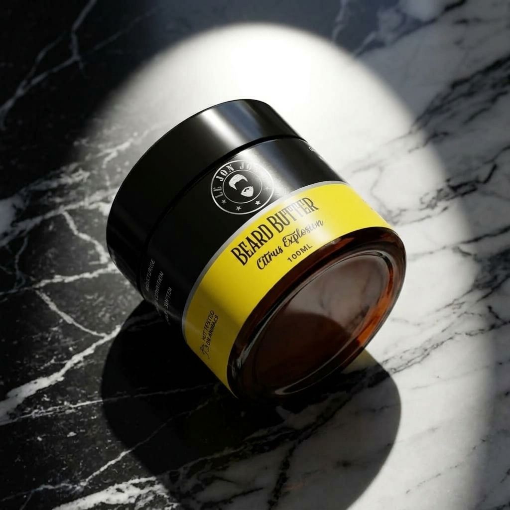 Citrus Explosion beard butter lifestyle image top view