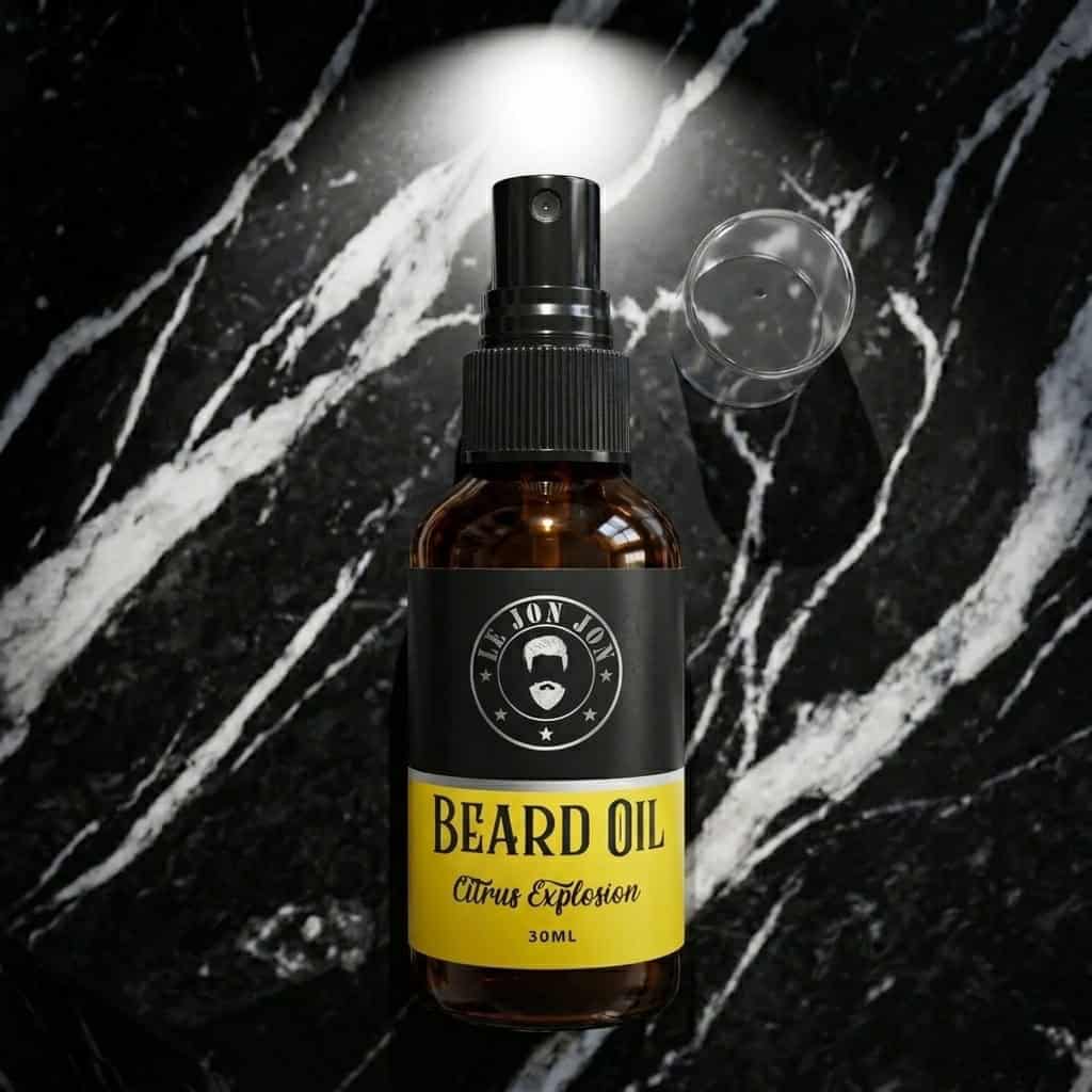 Citrus Explosion beard oil lifestyle image top