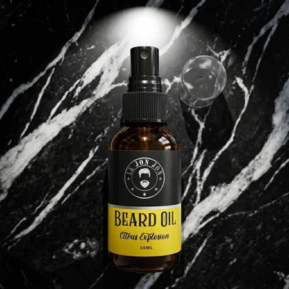 Citrus Explosion beard oil lifestyle image top