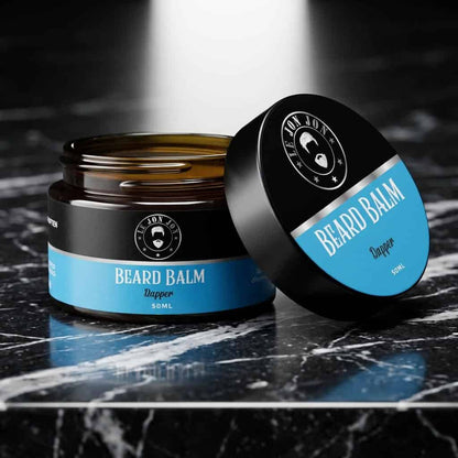 Dapper Beard Balm Lifestyle image front angle