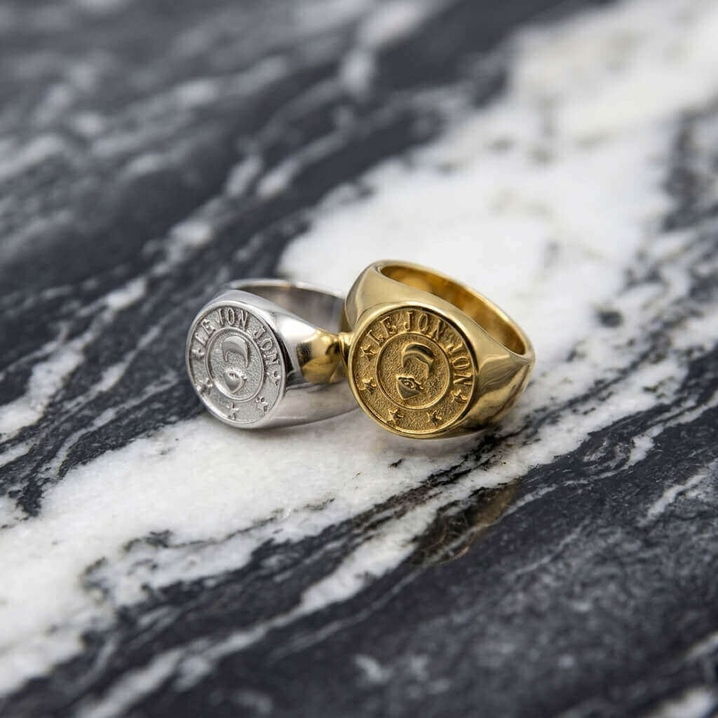 Gold and Silver beard ring lifestyle image