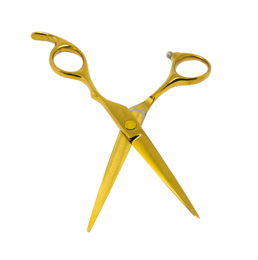 Golden barber shears scissors