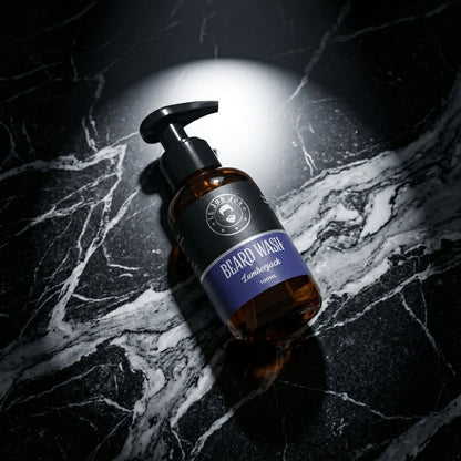 Lumberjack beard wash lifestyle image top