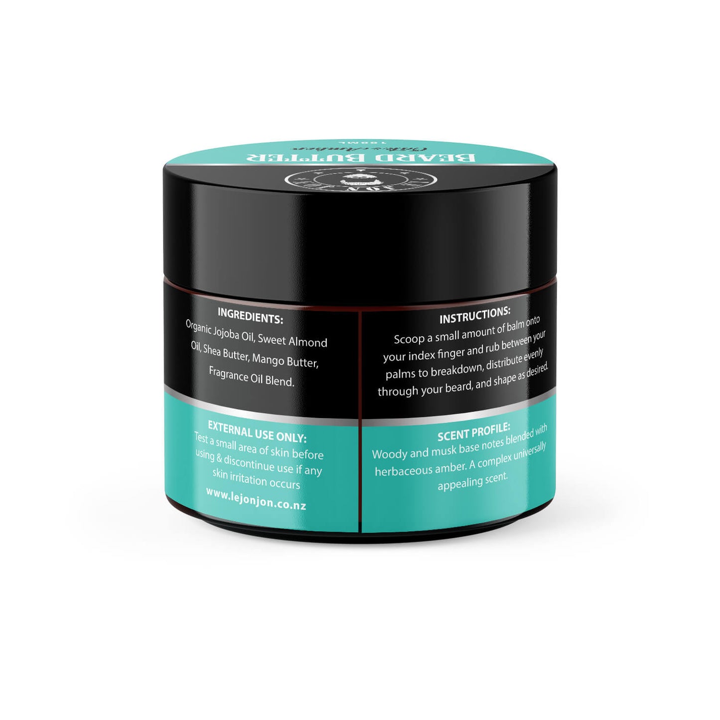 oak amber beard butter back