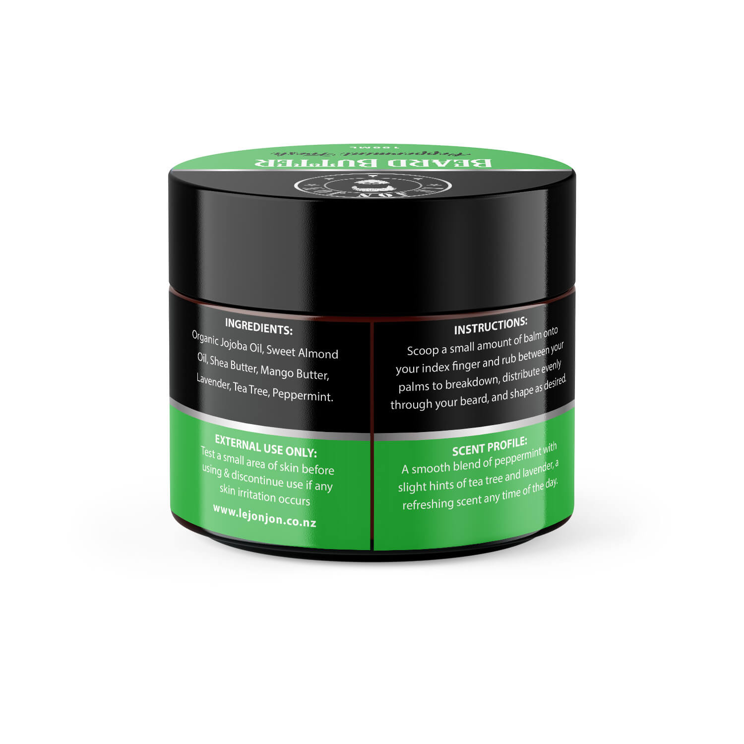 peppermint fresh beard butter back