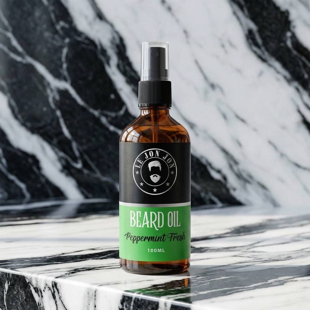Peppermint Fresh 100ml beard oil lifestyle image