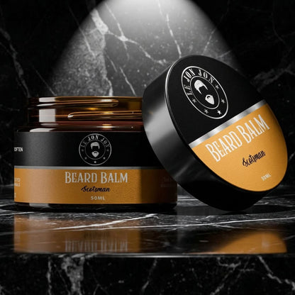Scotsman Beard Balm Lifesytyle image front angle