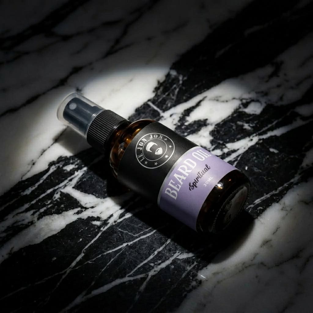 Spiritual beard oil lifestyle image top