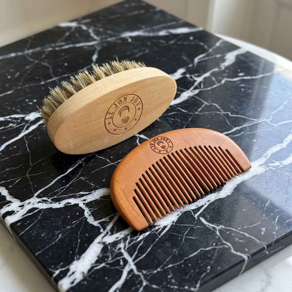 Travel brush and beard comb