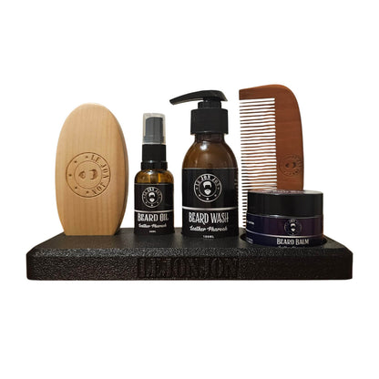 black ultimate beard pack and display stand