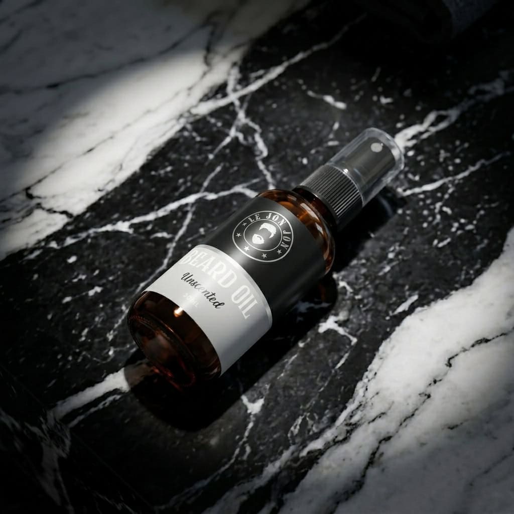 Unscented beard oil lifestyle image top
