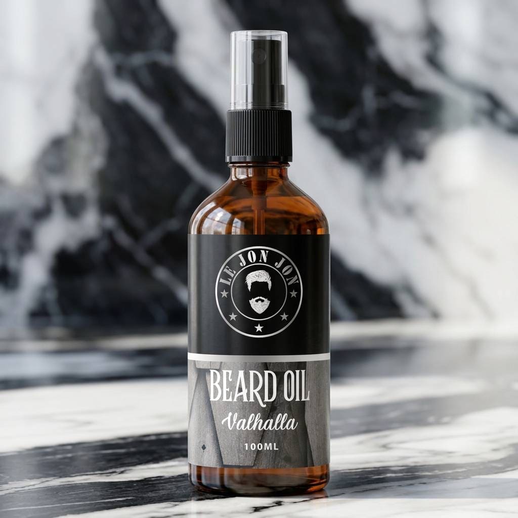 Valhalla 100ml beard oil lifestyle image