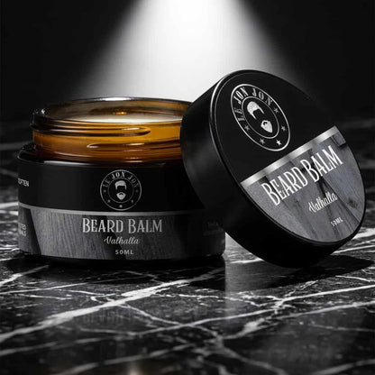 Valhalla Beard Balm Lifesytyle image front angle