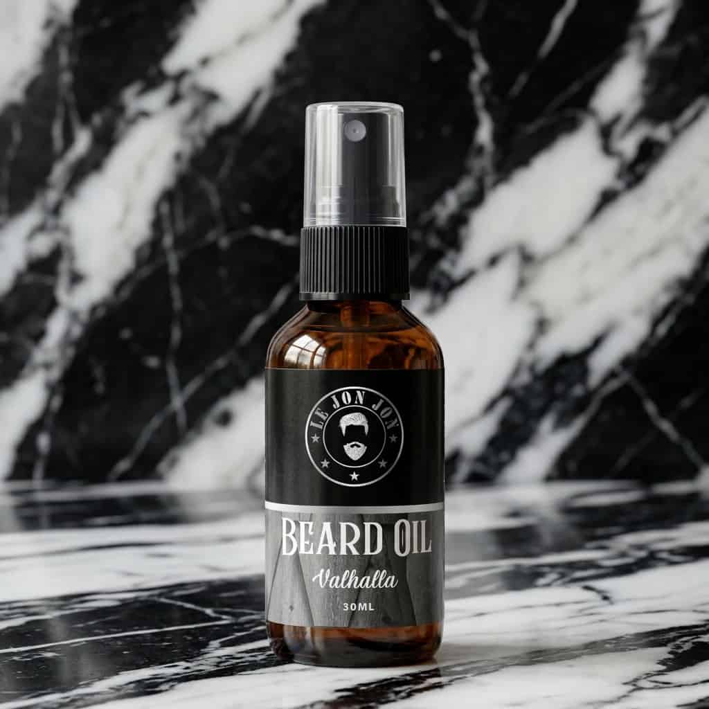 Valhalla beard oil lifestyle image side 