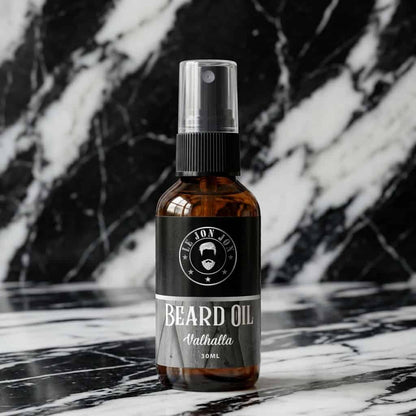 Valhalla beard oil lifestyle image side 