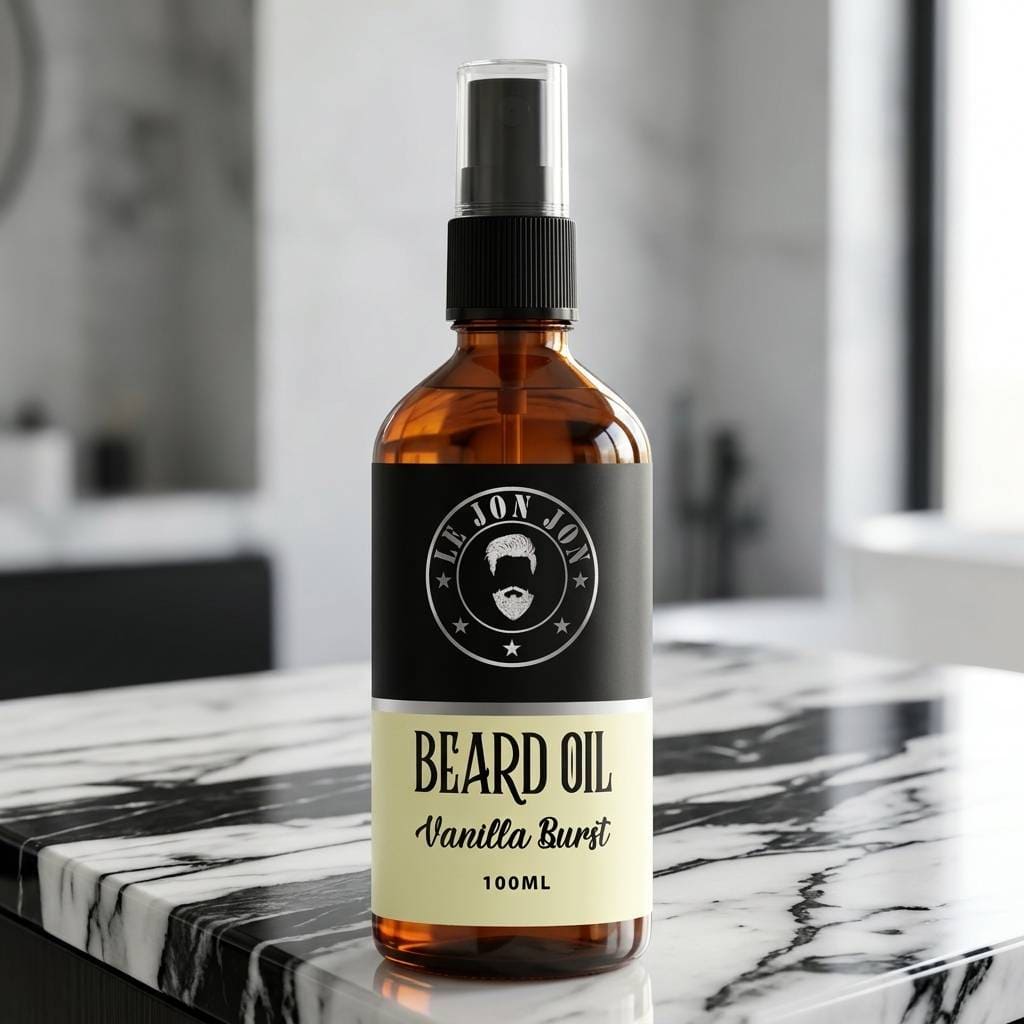 Vanilla Burst 100ml beard oil lifestyle image