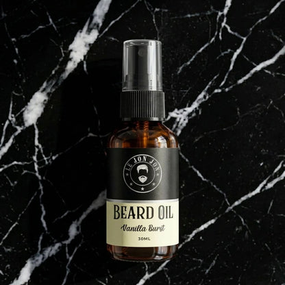 Vanilla Burst beard oil lifestyle image top