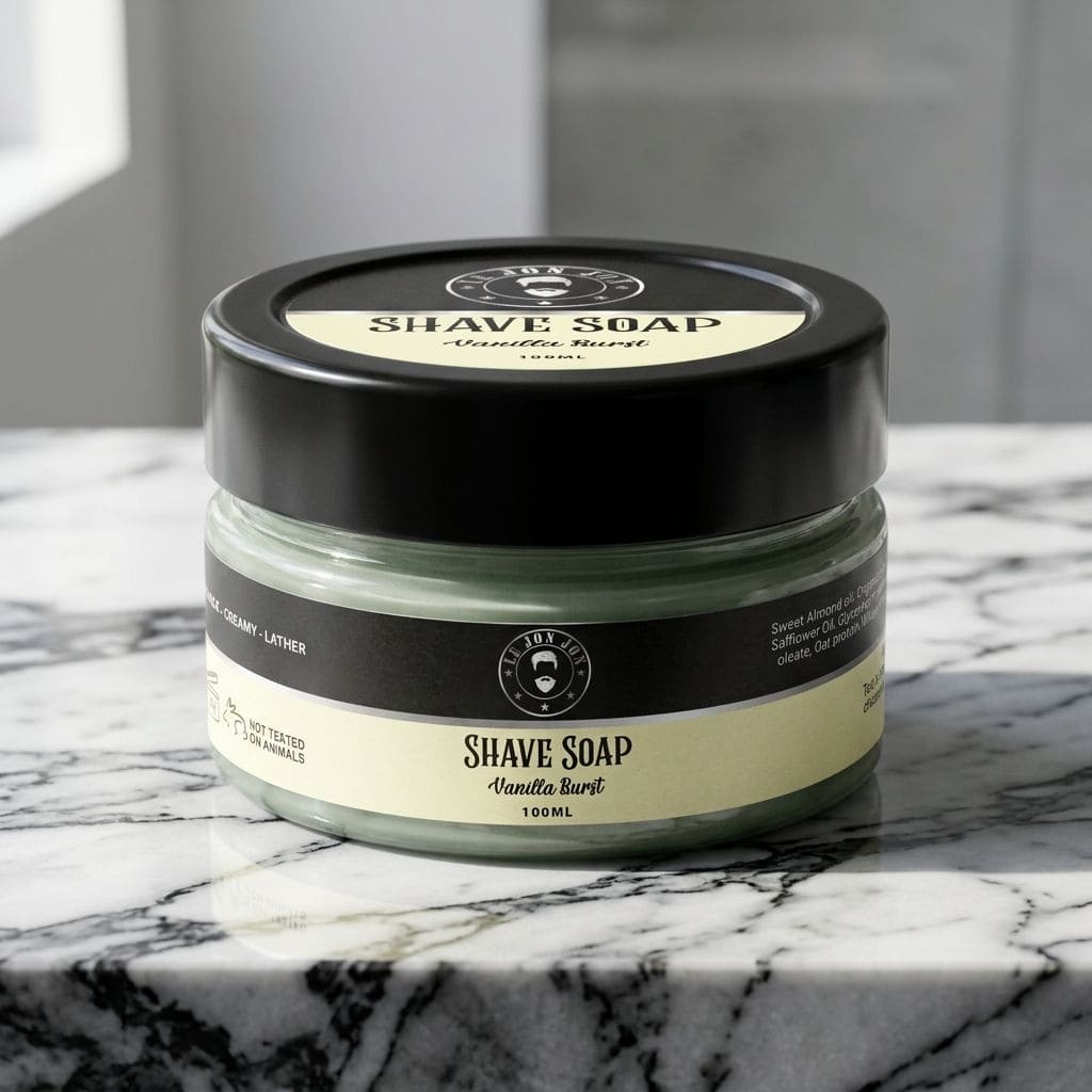 Vanilla Burst shave soap lifestyle image