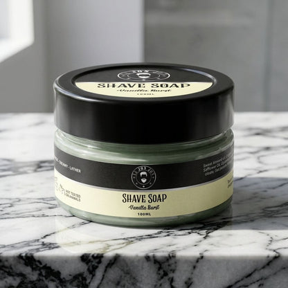 Vanilla Burst shave soap lifestyle image