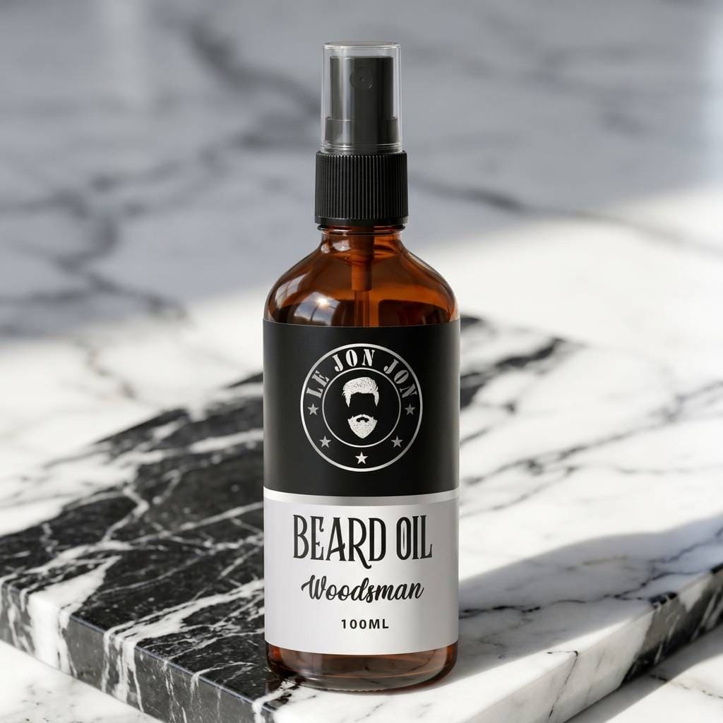 Woodsman 100ml beard oil lifestyle image