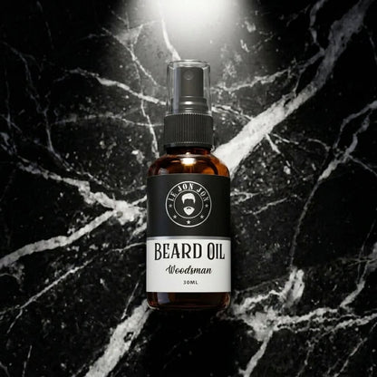 Woodsman beard oil lifestyle image top
