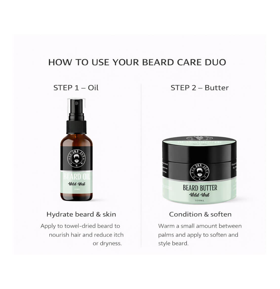 beard butter and oil steps